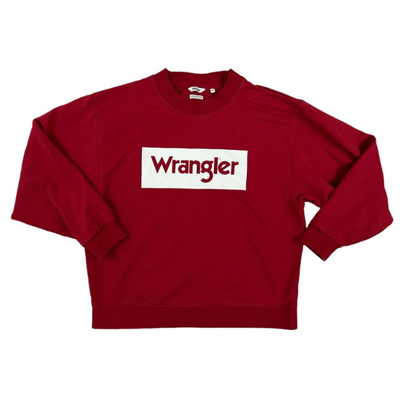 Wrangler Boy Long Sleeve Red Pullover Sweatshirt‎ Size Medium - Picture 1 of 7
